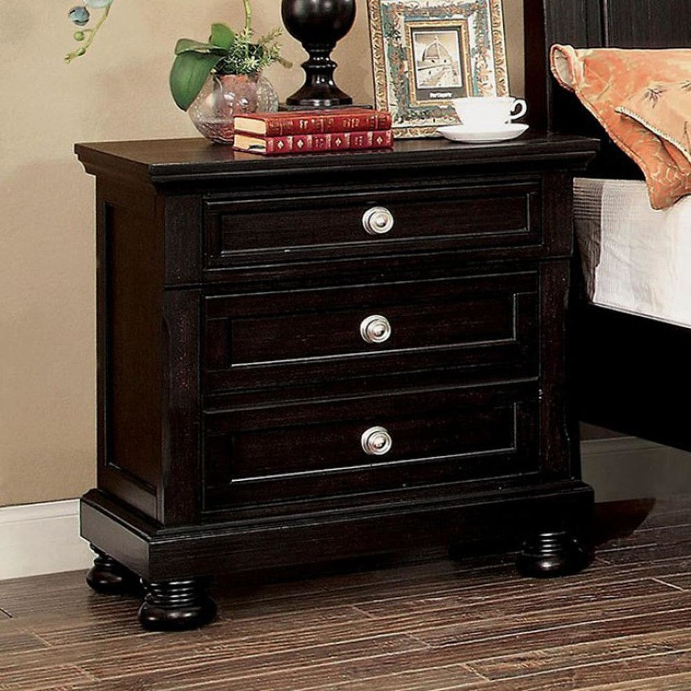 Argusville Transitional Night Stand With Usb Outlet In Brown Finish
