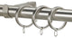 Versailles Non-Telescoping Curtain Rod With Metro Rings, Stainless, 48