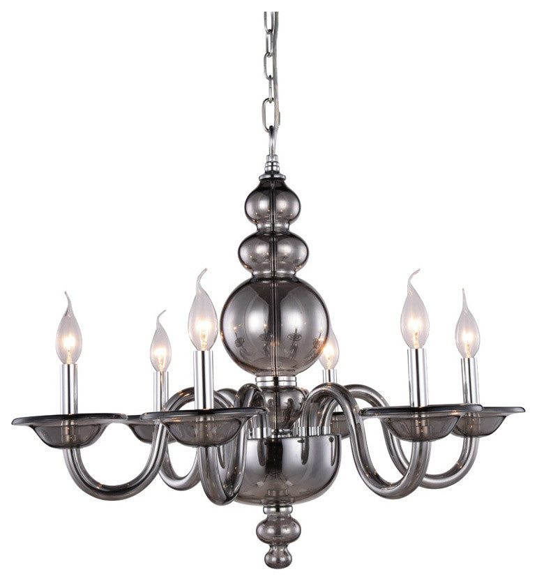 Elegant Lighting Champlain Collection Chandelier, Silver Shade