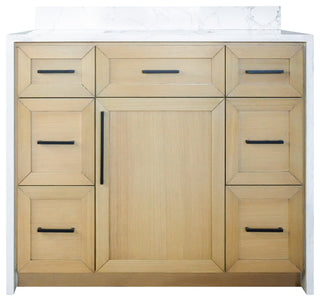 Palisade 42" Bathroom Vanity, Blonde, Engineered Marble