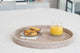 Artifacts Rattan™ Round Serving-Ottoman Tray with Glass Insert, White Wash, 19" Diameter