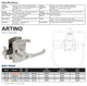 Delaney Hardware Italian Collection Artino Series, Edged Oil Rubbed Bronze, Dummy Lever