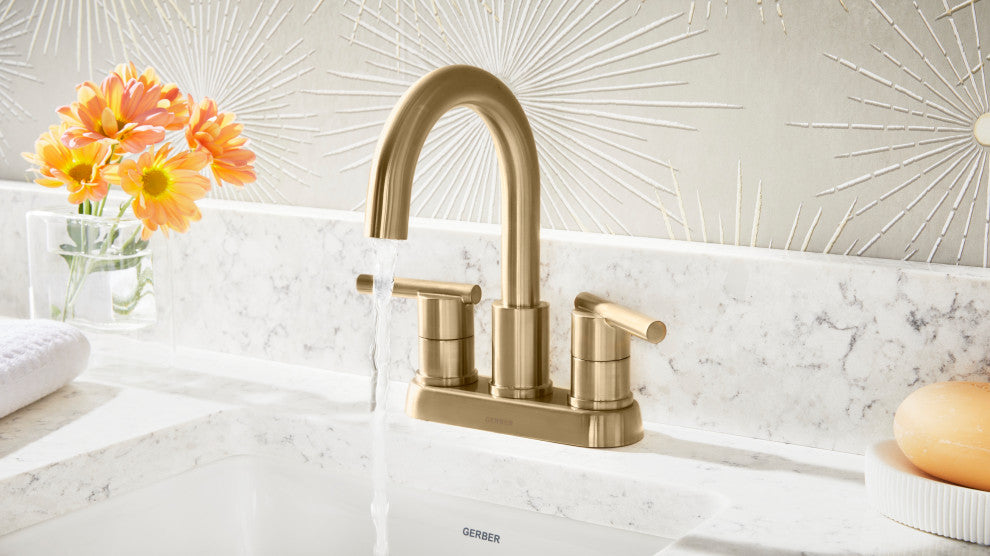 Parma 2H Centerset Bath Faucet, Metal Touch Down Drain 1.2gpm, Brushed Bronze