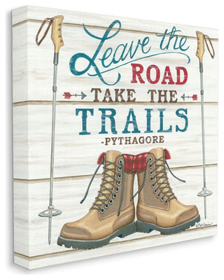 Leave the Road Adventure Quote with Hiking Boots30x30