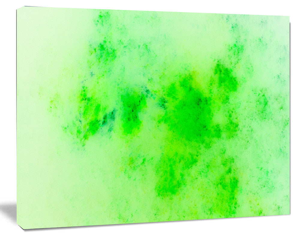 Bright Green Starry Fractal Sky, Oversized Abstract Canvas Art Print, 60x40