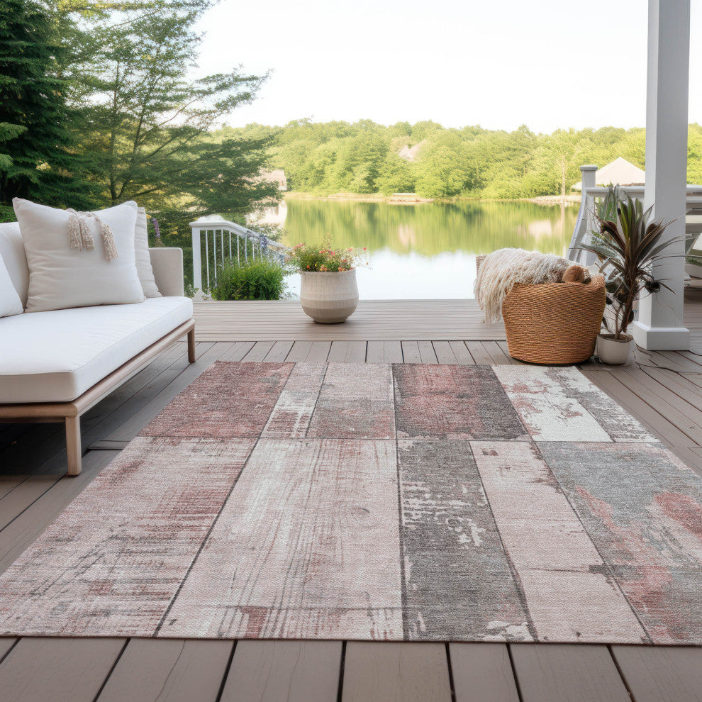Machine Washable Indoor/Outdoor Chantille ACN1877 Copper 9' x 12' Rug