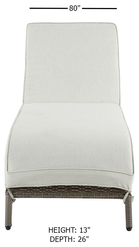 ACME Salena Patio Sun Lounge in Beige Fabric & Gray Finish
