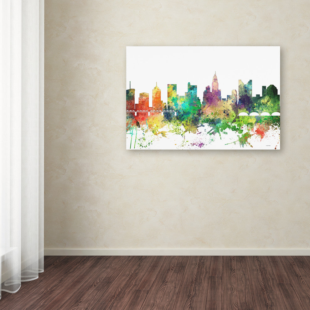 Marlene Watson 'Columbus Ohio Skyline SP' Canvas Art, 19"x12"