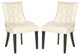 Safavieh Harlow Tufted Ring Chairs, Set of 2, Flat Cream, Leather