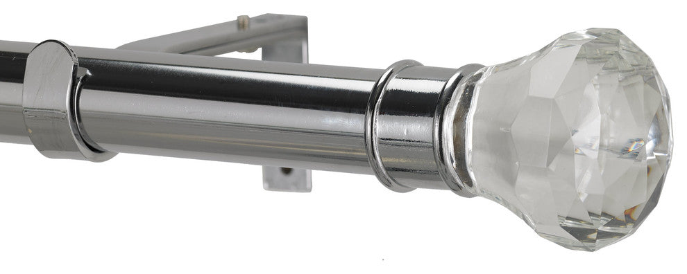 Digital Non-Telescoping Curtain Rod, Chrome, 48''