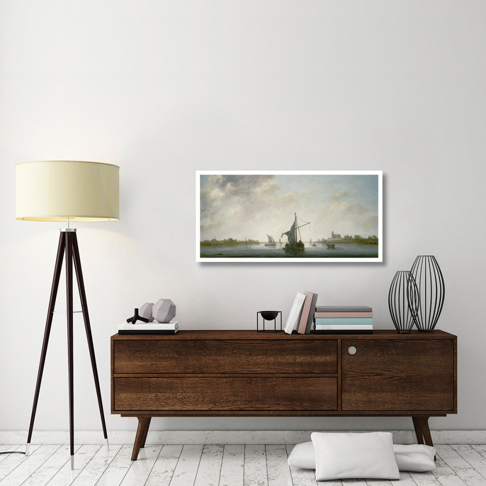 "A View of the Maas at Dordrecht" Digital Paper Print by Aelbert Cuyp, 46"x23"