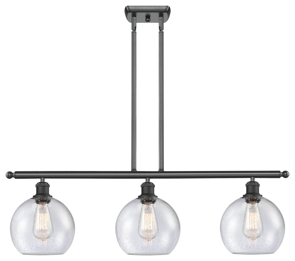 INNOVATIONS LIGHTING 516-3I-BK-G124-LED Athens 3 Light Island Light