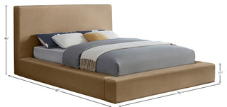 Dorian Upholstered Bed, Beige, Queen, Velvet