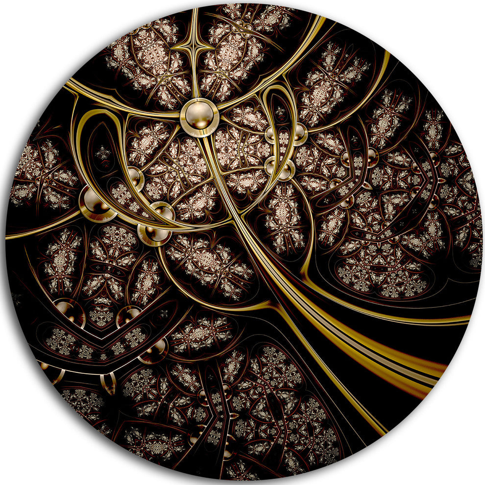 Symmetrical Metallic Fabric, Digital Art Disc Metal Wall Art, 23"