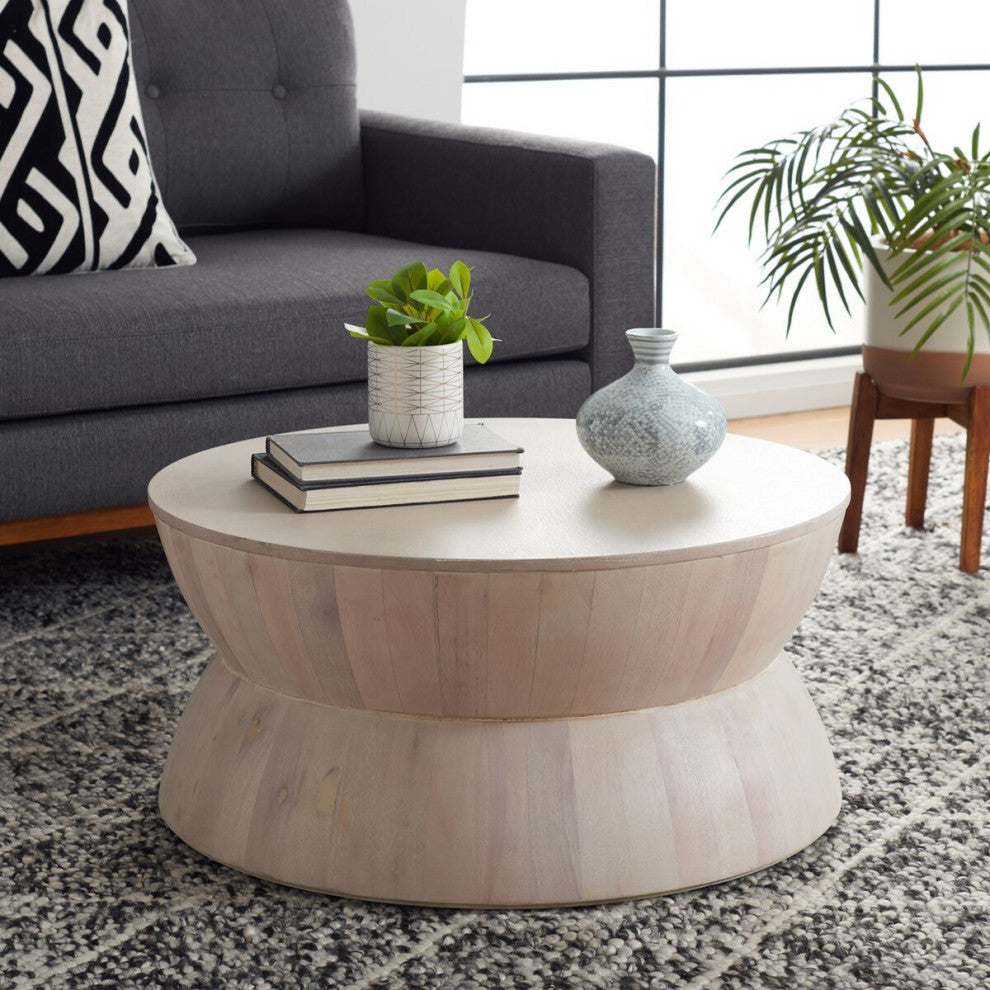 Safavieh Alecto Round Coffee Table, White Washed