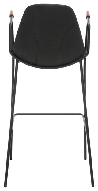 Safavieh Tanner Mid Century Barstool, Black/Walnut