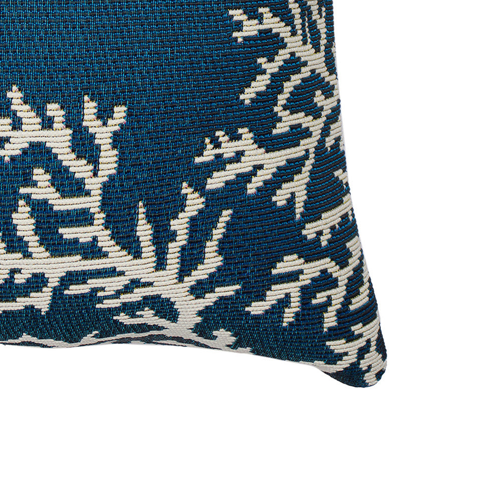 Marina Coral Edge Indoor/Outdoor Pillow Navy 12"x18"