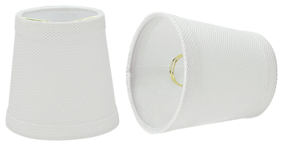Aspen Creative 32718-X Hardback Empire Clip-On Lamp Shade White 3" x 4" x 4", Pack Set of 2