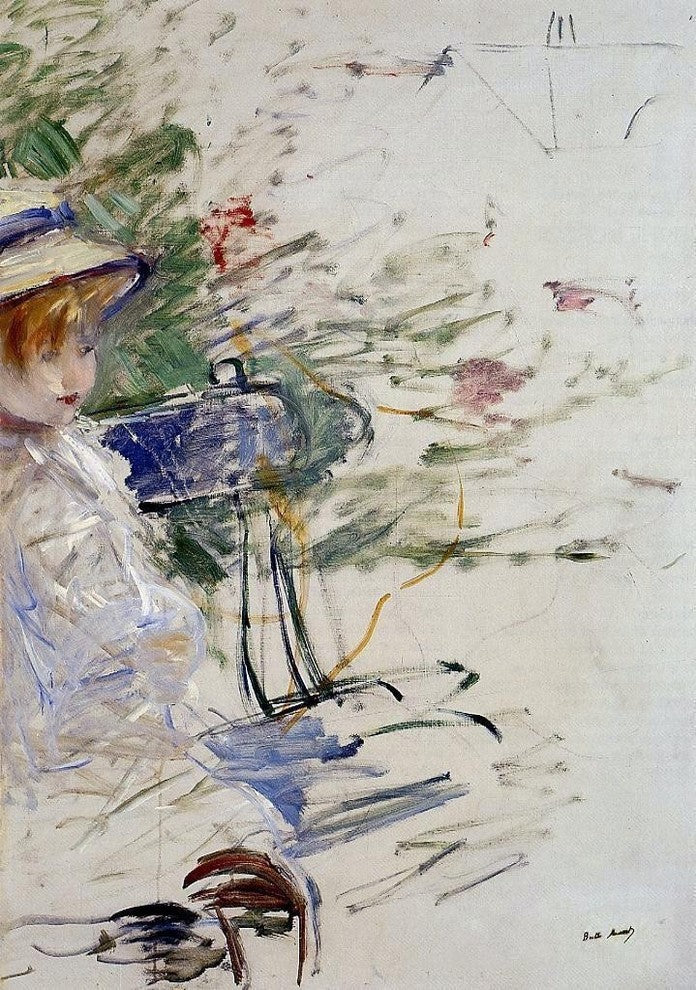 Berthe Morisot Little Girl in a Garden, 18"x27" Wall Decal Print