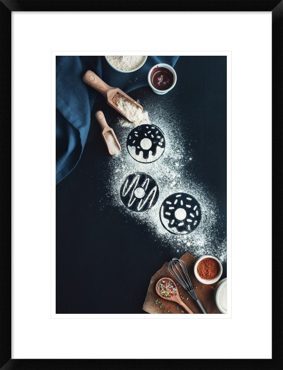 "Baking Recipe: Donuts" Framed Digital Print by Dina Belenko, 20"x26"