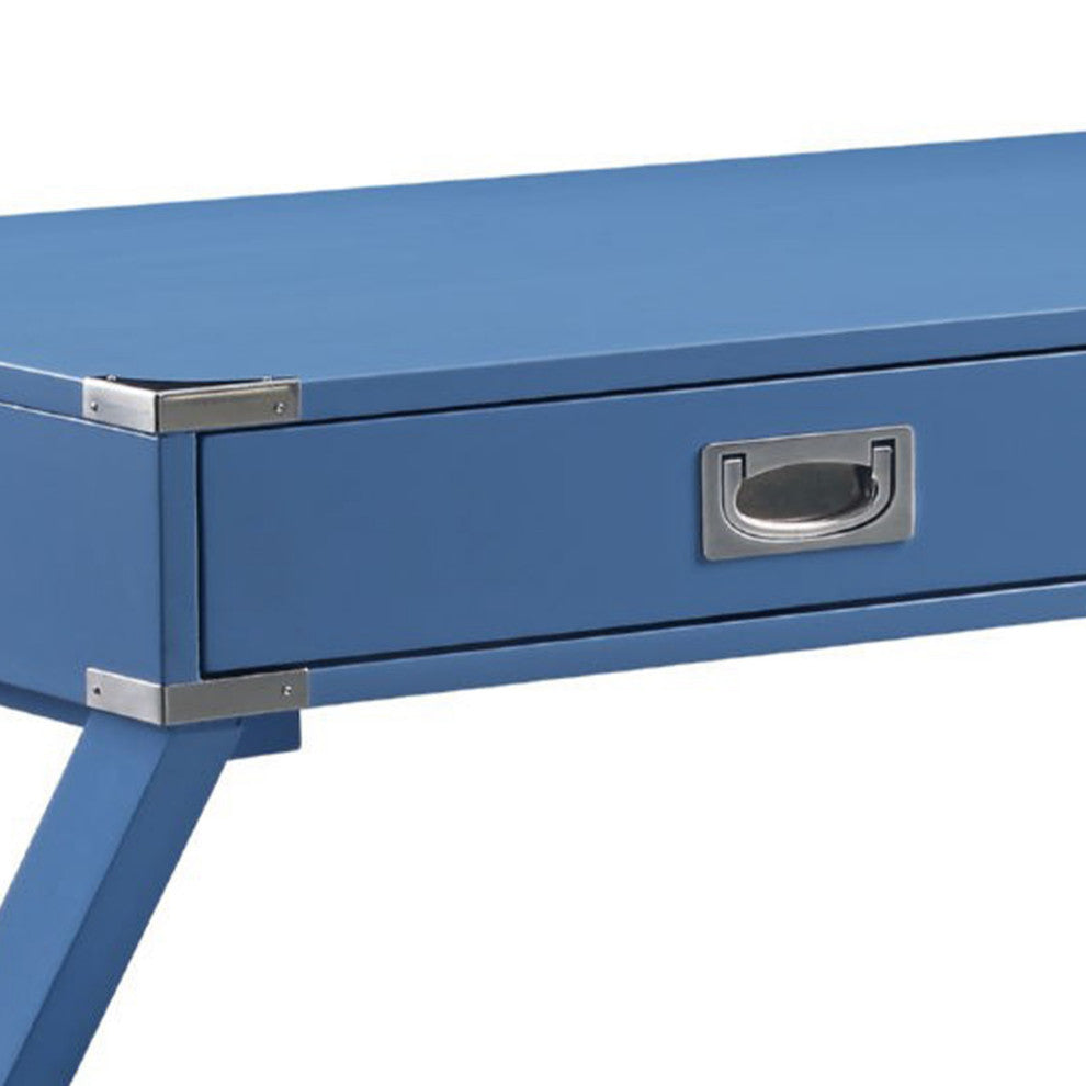 Benzara BM250253 Wooden Home Office Writing Desk, Blue