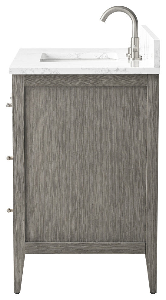 Vanity Art Freestanding Vanity, Driftwood Gray, 36", Single Sink, Brushed Nickel