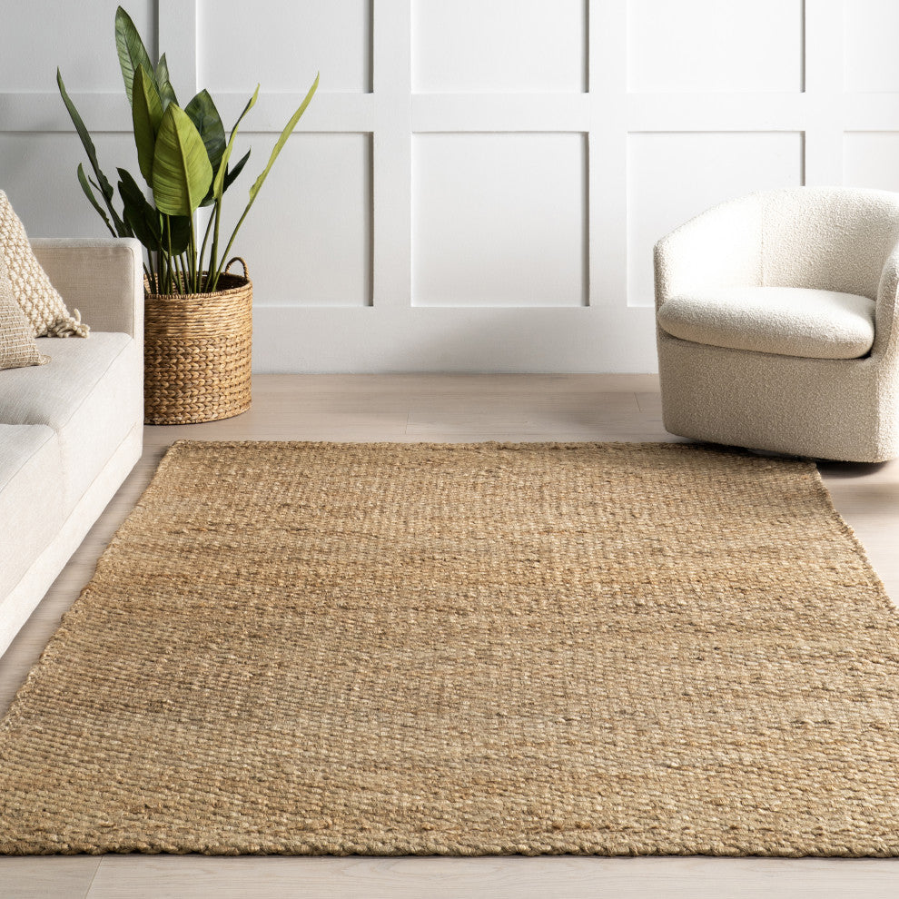 Nuloom Hand Woven Hailey Jute Area Rug, Natural 3'x5'