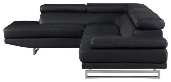 124"x94"x36" Black Sectional LAF