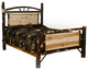 Hickory Log Panel Bed, All Hickory, Queen