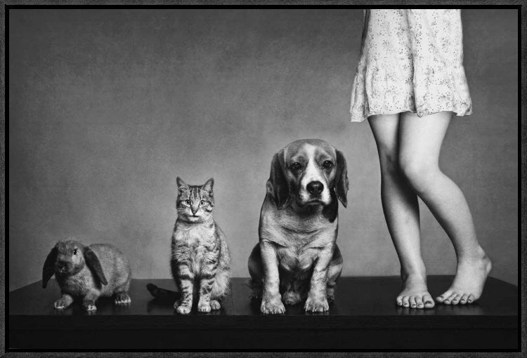 "Family Portrait" Framed Canvas Giclee by Monique, 23x16"