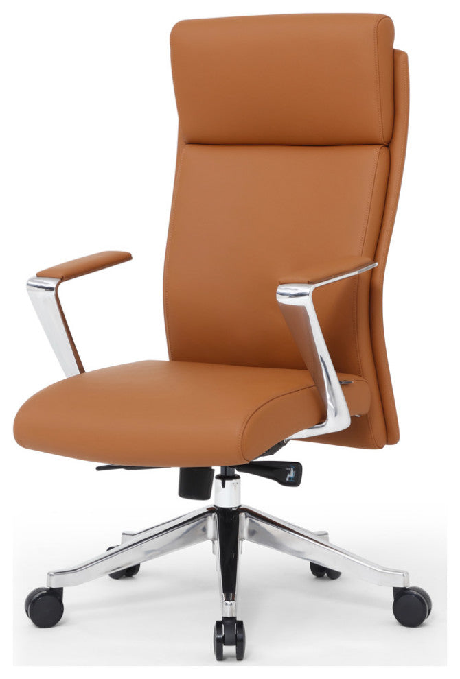 Draper Modern Fully Reclining Adjustable Executive Office Chair Tan