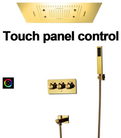 LED Mist Hot and Cold Shower System, Square Hand Shower, Touch Panel