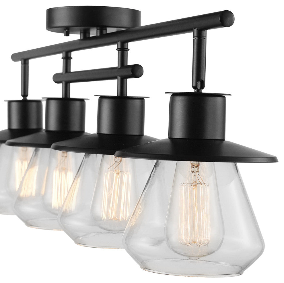Globe Electric 59530 Nate 4 Light 28"W Fixed Rail Ceiling Fixture - Dark Bronze