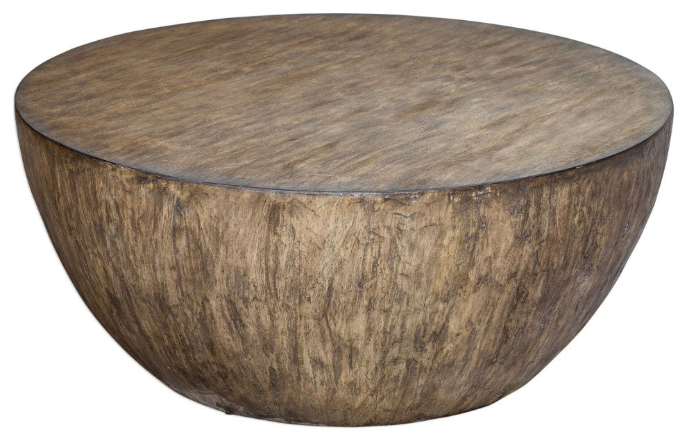 Uttermost 25433 Lark 42" Diameter Round Java Wood Coffee Table - Aged Walnut