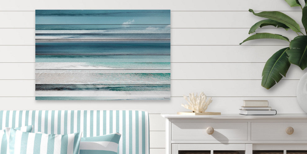 "Himara" Painting Print on White Wood, 30"x20"