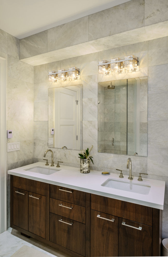 Zlite 1938-3V-BN 3-Light Vanity, Clear