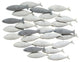 HomeRoots Coastal Grey School of Fish Metal Wall Decor