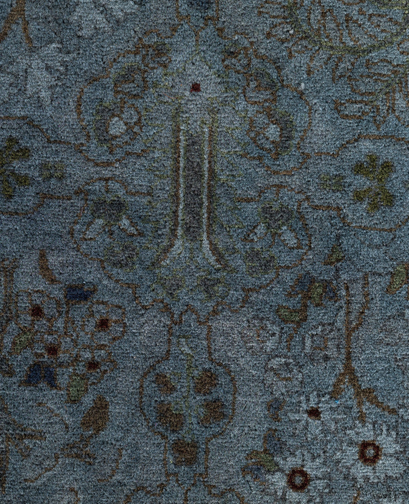 Overdyed One-of-a-Kind Hand-Knotted Area Rug Black, 2' 6" x 16' 4"