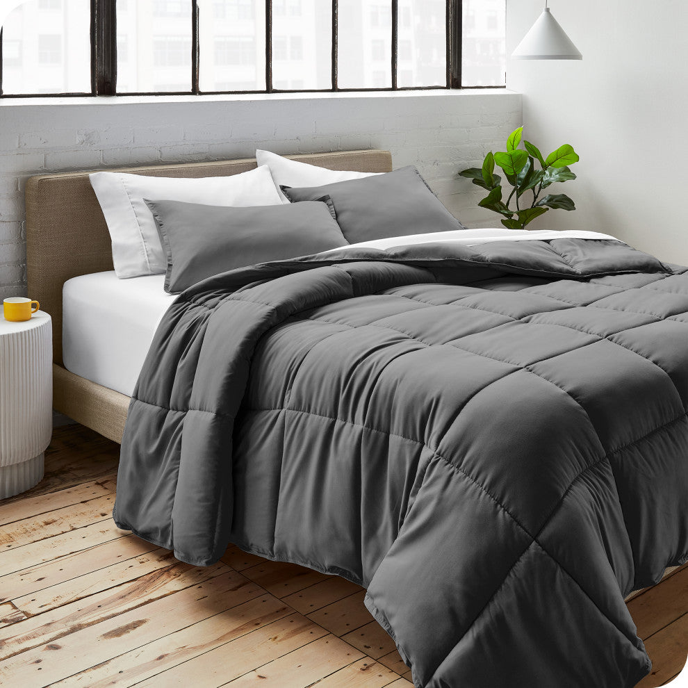 Bare Home Down Alternative Comforter Set, Gray, Twin/Twin Xl