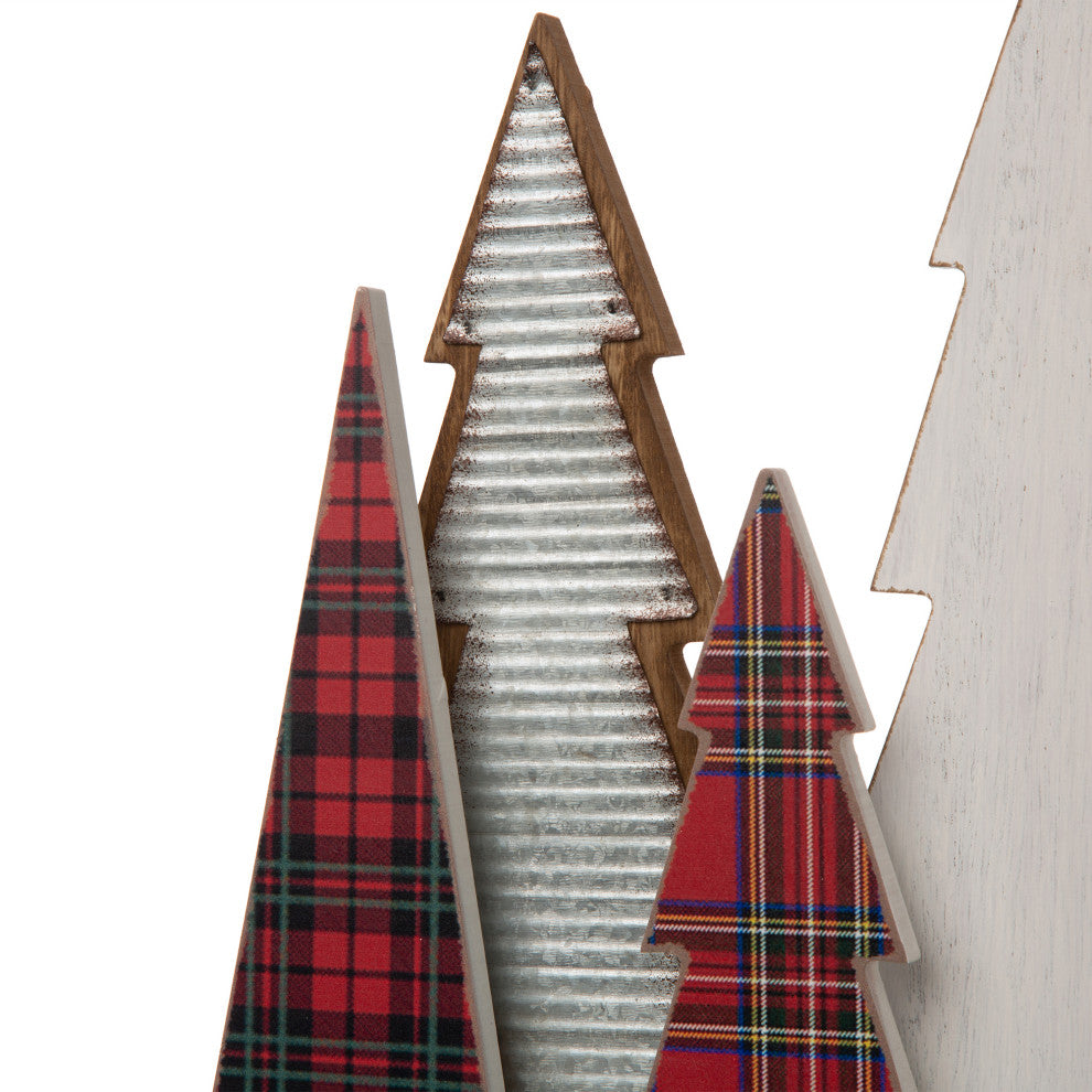 14"H Wooden Christmas Tree Table Decor
