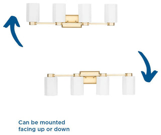 Estrada Collection 4-Light Contemporary Bath and Vanity Light, Brushed Gold