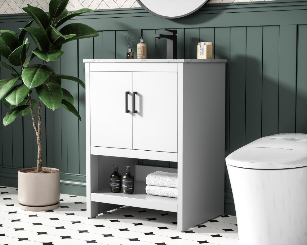 Home Living 24" Single Bathroom Vanity, White