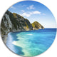 Portoferraio Sansone White Beach, Seashore Round Metal Wall Art, 36"