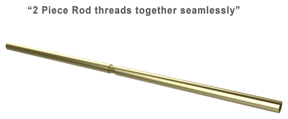 72" Shower Curtain Rod, Satin Brass