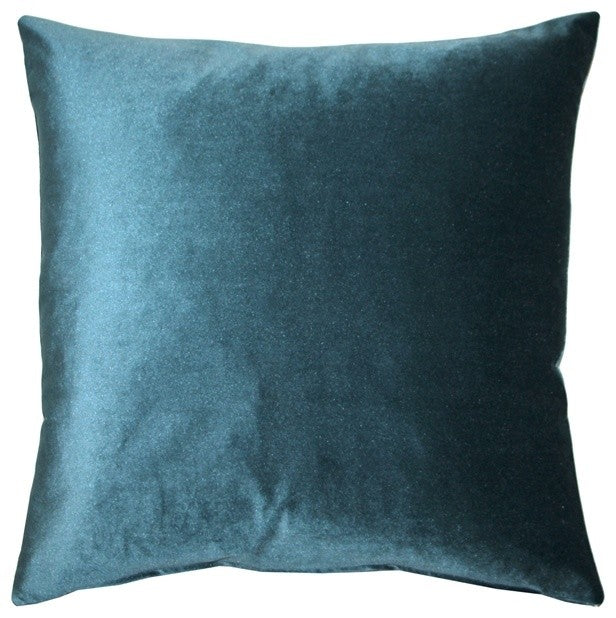 Pillow Decor - Corona Velvet Throw Pillow, Teal, 19"x19"