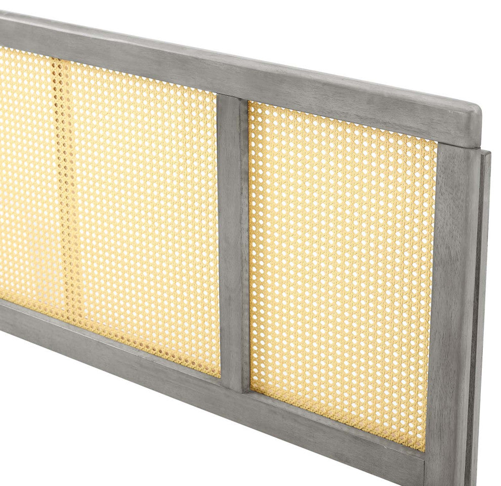 Headboard, Queen Size, Wood, Gray, Modern Mid-Century, Bedroom Master