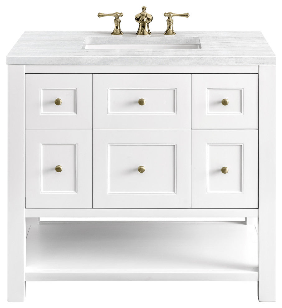 Breckenridge 36" Single Vanity, Bright White, 3CM Arctic Fall Top