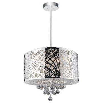 Eternity 6 Light Drum Shade Chandelier With Chrome Finish