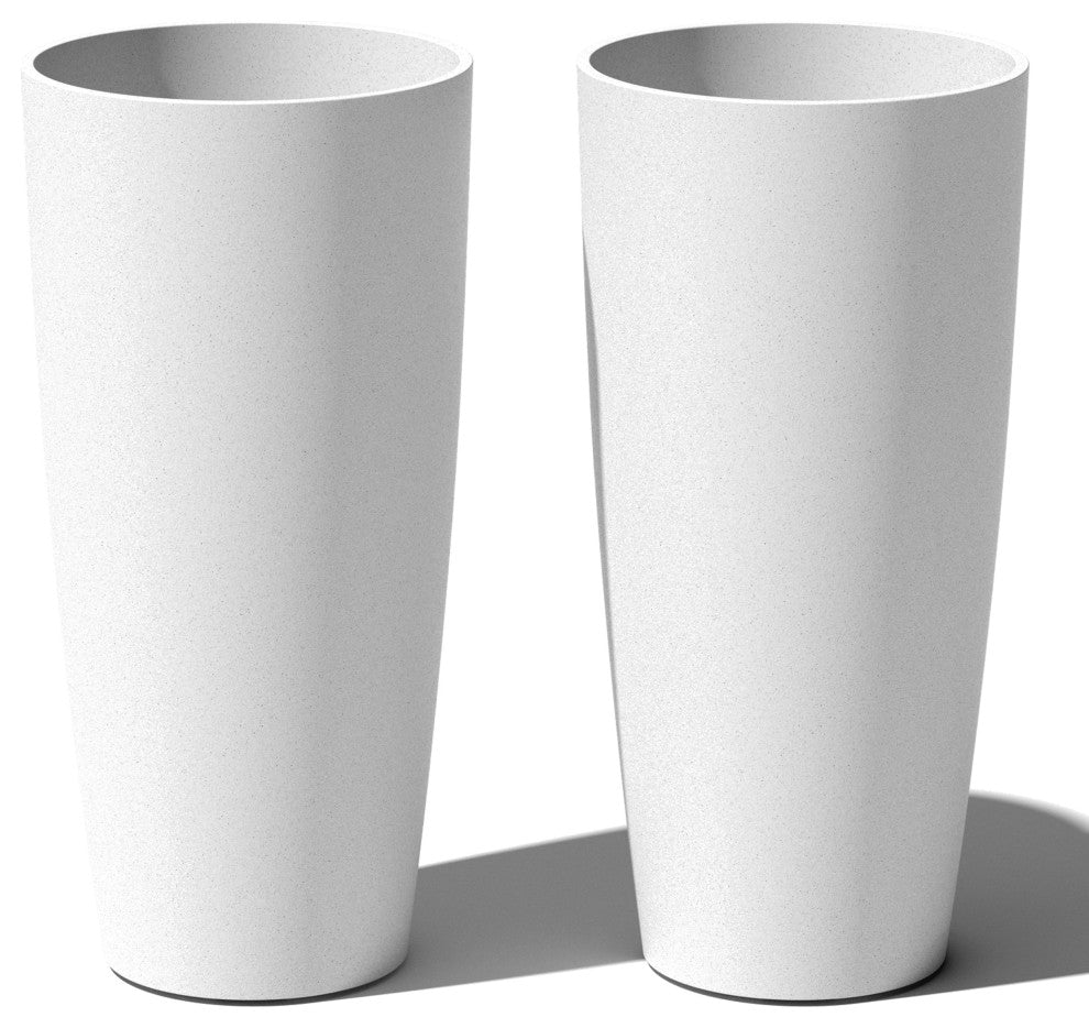 Veradek Pure Series Selena 28" Planter, White, 28 in. - Two Pack