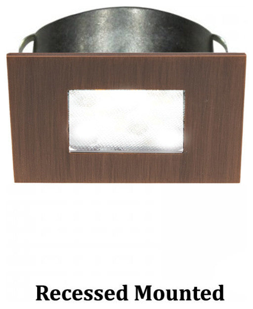 WAC Lighting LED Button Light, Copper Bronze, Square, 3000k Soft White